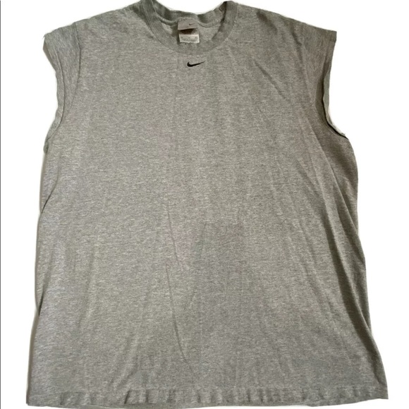 Nike Other - Vintage 1990s Nike Center Check Middle Swoosh Tank Top T-Shirt Grey XL White Tag